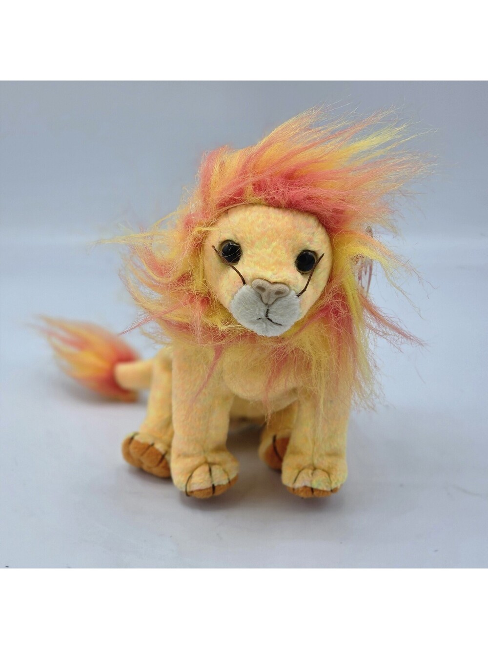 Ty Beanie Babies -New Bushy The Lion--MWMT-King of the Jungle with Full Mane 7"